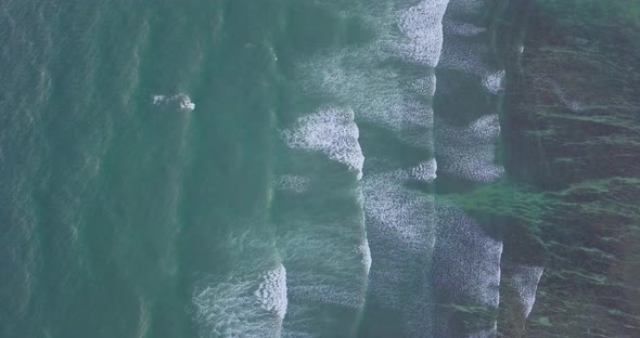 Aerial view beautiful of sea waves from the drone