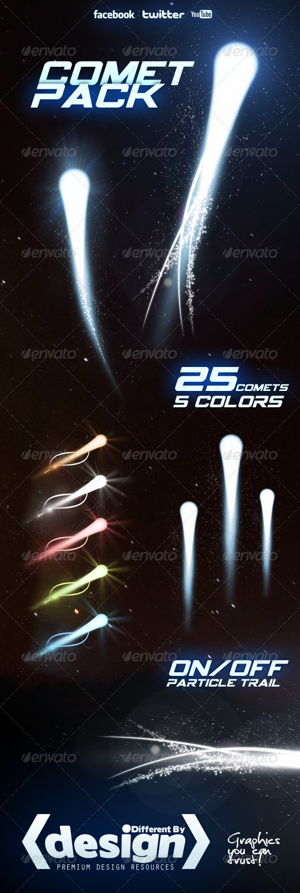 DBD | CometPack PRO - 25 Magical Comets - Nature Backgrounds