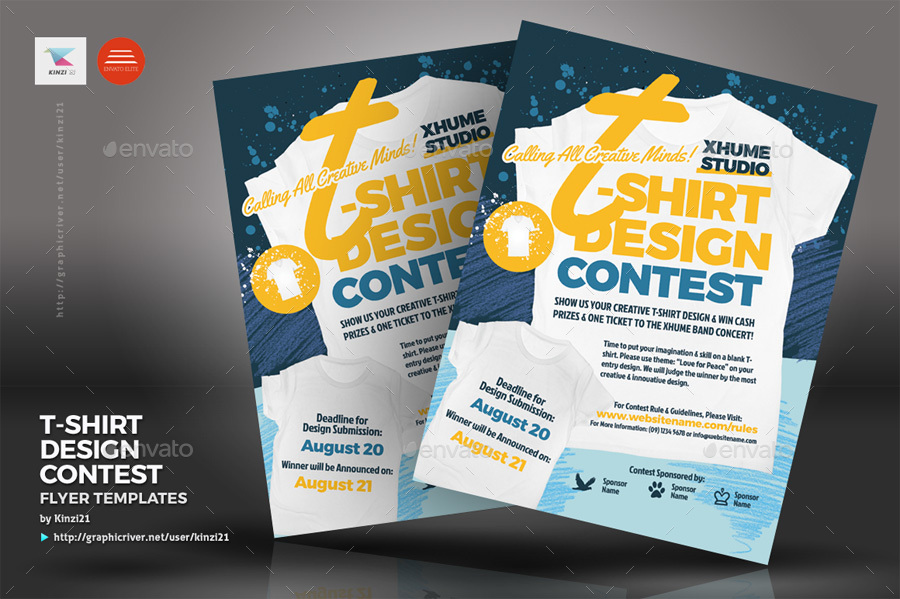 T-Shirt Design Contest Flyer Templates by kinzi21