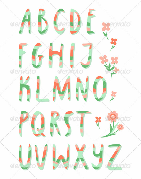 Striped alphabet - Decorative Symbols Decorative
