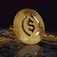 USDC USD Coin stablecoin cryptocurrency golden coin loop on digital screen - VideoHive Item for Sale