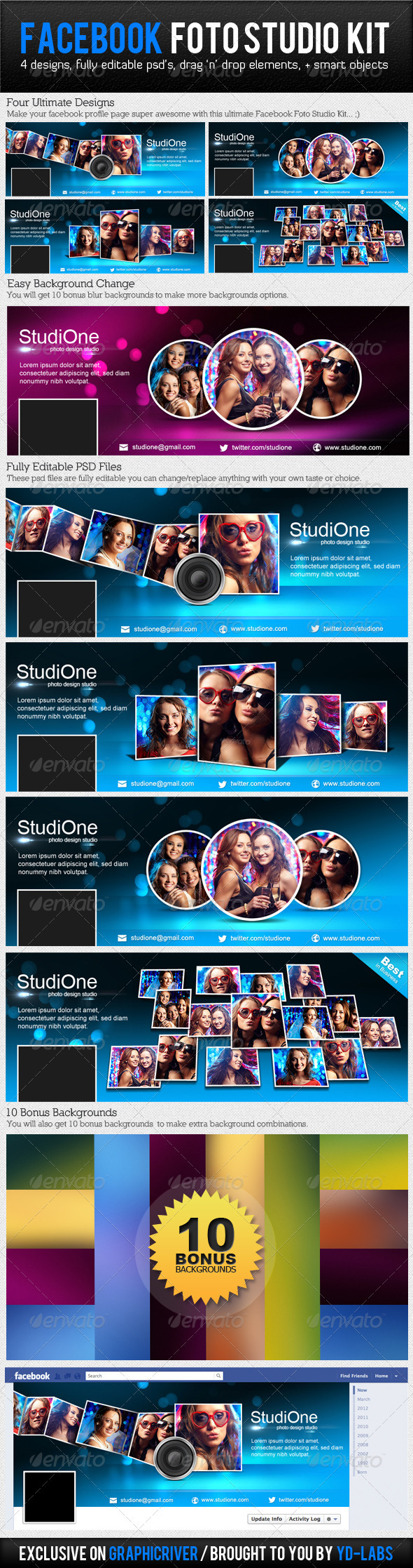 Facebook Foto Studio Kit - Facebook Timeline Covers Social Media