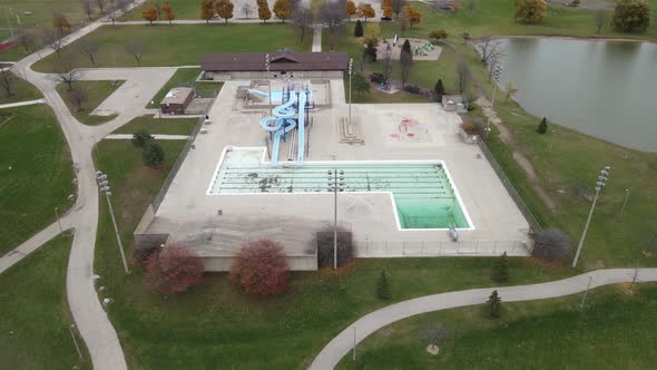 Aerial view of Anderson Park recreation center in Kenosha, Wisconsin.