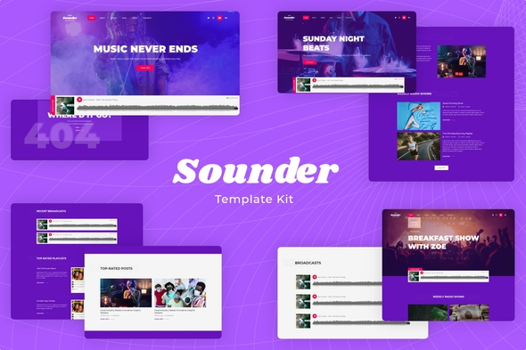 Sounder | Internet Radio & Streaming Elementor Template Kit