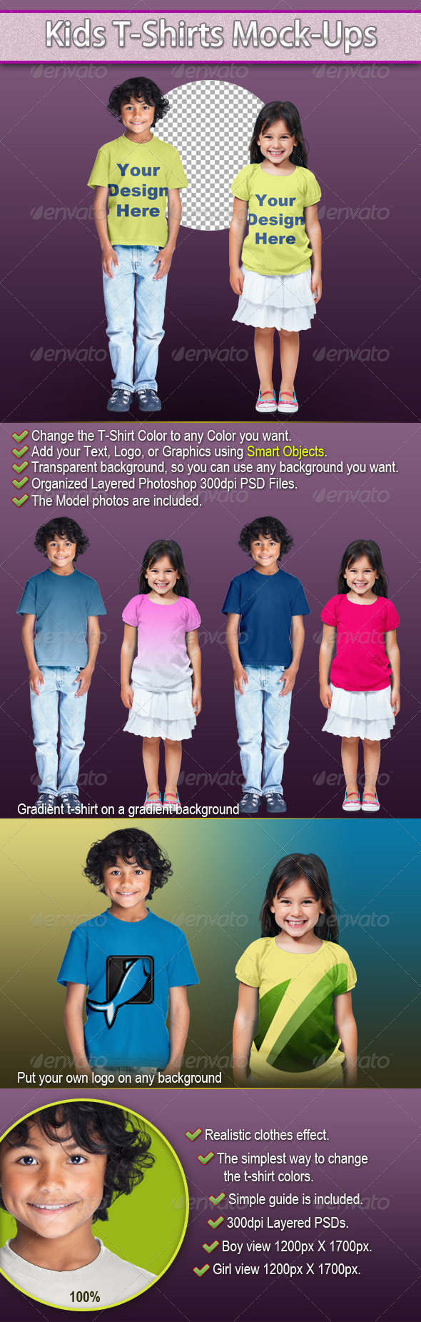 Kids T-Shirts Mock-Ups - T-shirts Apparel