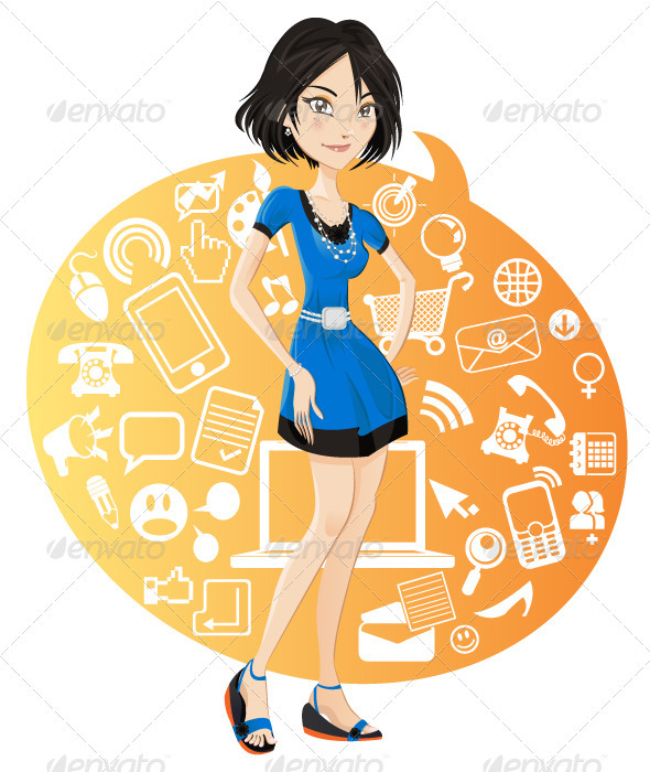 Social networking girl browsing sites