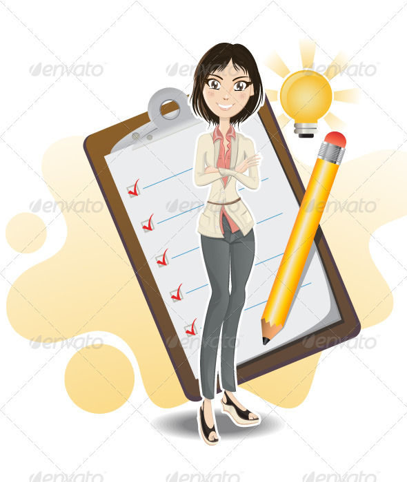 Smart business woman done with her checklist