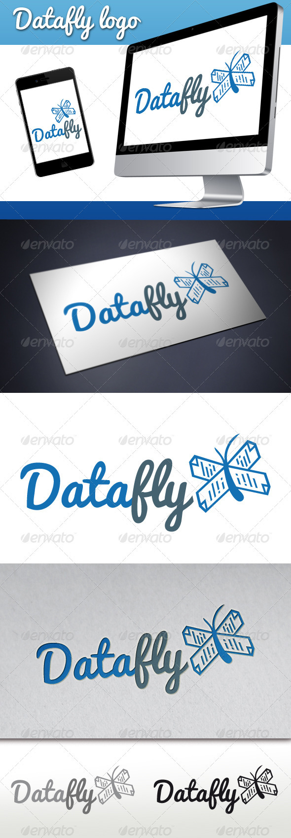 Data Butterfly Logo - Vector Abstract