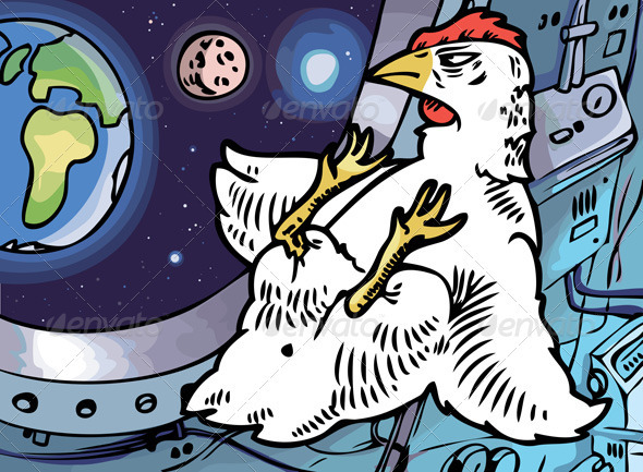 Space Chicken - Animals Characters