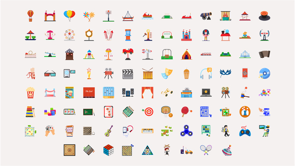 100 Fun Activities Icons