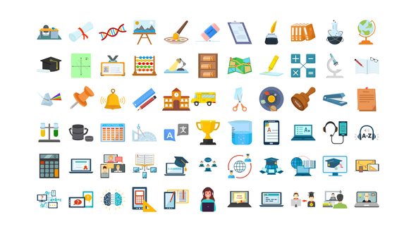 100 Education & E-Learning Icons
