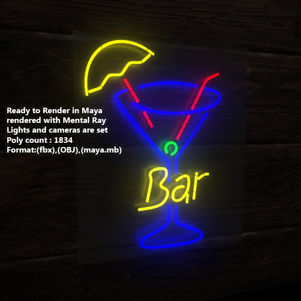Neon Bar Sign - 3Docean 33163214