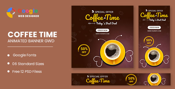 Coffee Animated Banner Google Web Designer