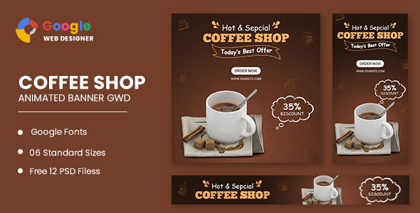 Coffee Shop Animated Banner Google Web Designer