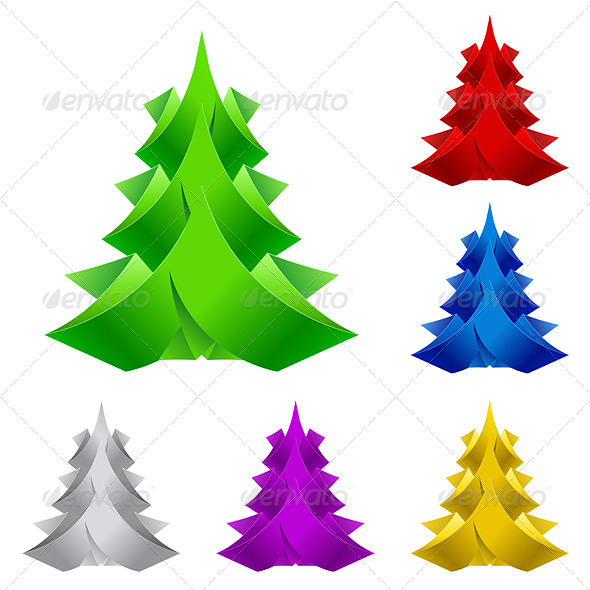 Abstract Paper Christmas Tree. - Miscellaneous Vectors