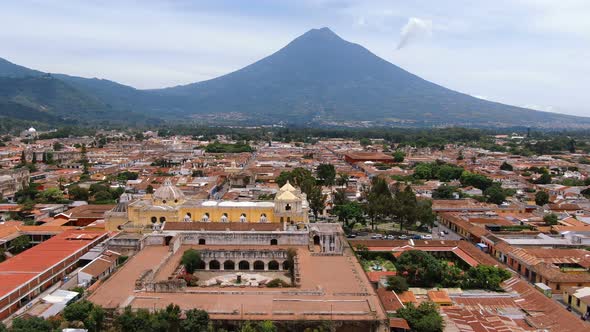 Ancient Old Antigua Guatemala City Aerial