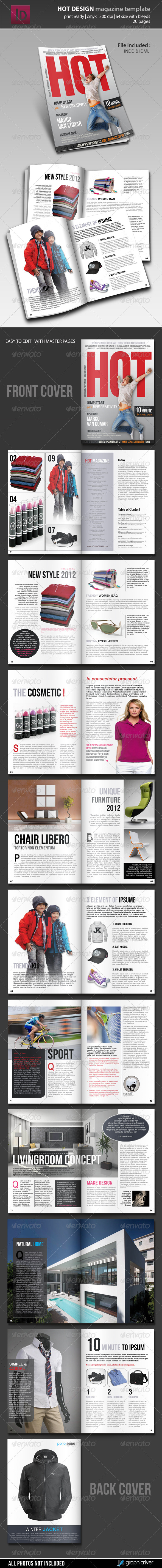 Hot Design Magazine Template - Magazines Print Templates