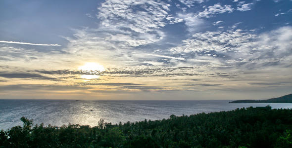 Tropical Sunset Clouds And Sea Timelapse HDR
