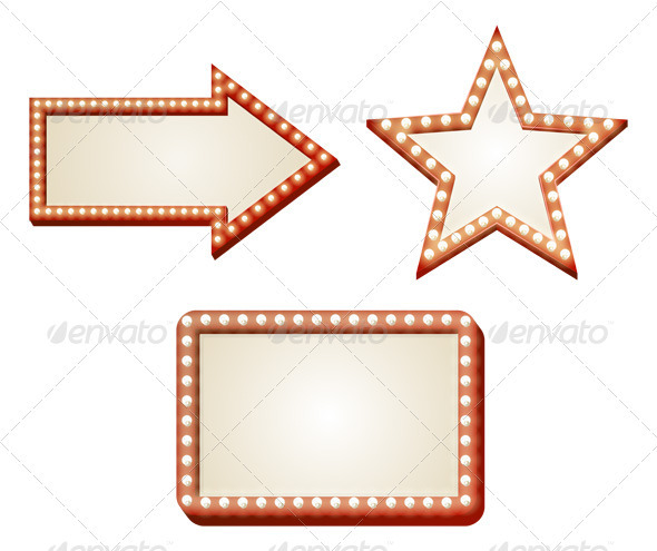 Arrow lights sign - Borders Decorative