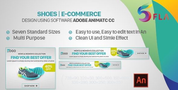 Shoes | E-Commerce HTML5 Banners - Animate CC