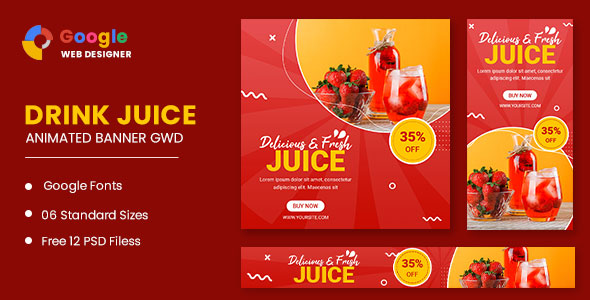 Drink Juice Animated Banner Google Web Designer