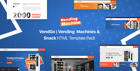 Excellent VendGo | Vending  Machines & Snack  HTML Template Pack