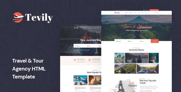 [DOWNLOAD]Tevily - Travel & Tour Agency HTML Template