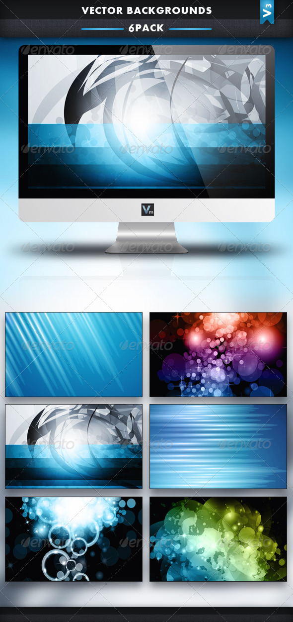 6 Pack - Vector Backgrounds V3 - Backgrounds Decorative
