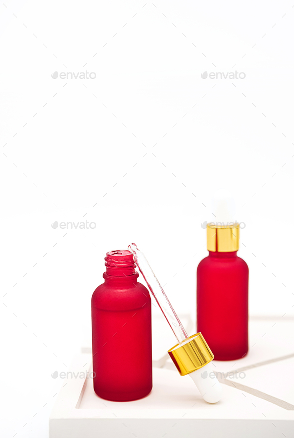 Serum Cosmetic Bottles, Mockup of Skin Care Products.