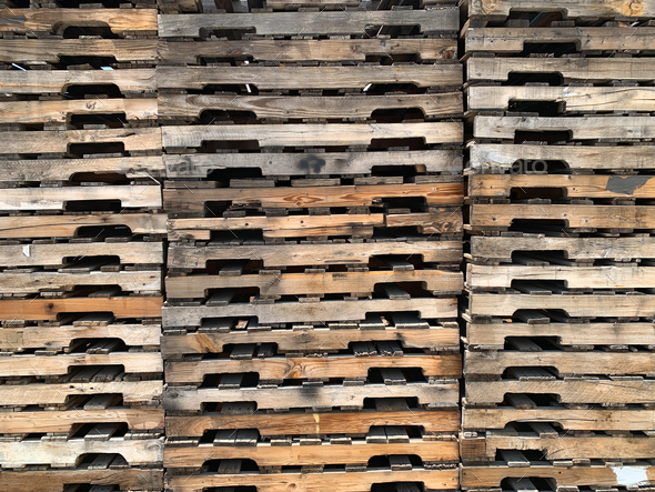 Abstract of Stacked Wooden Pallets - Stock Photo - Images