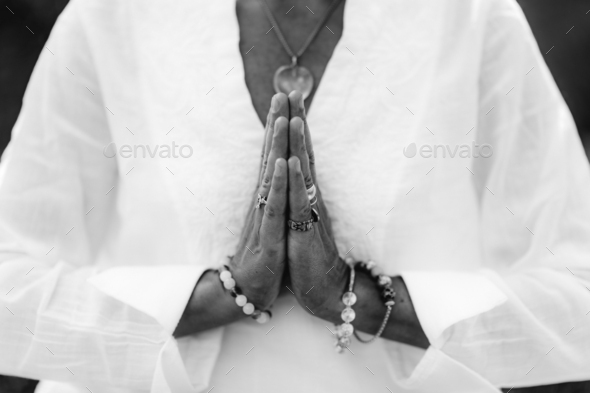 Gratefulness Meditation Hand Gesture - Stock Photo - Images