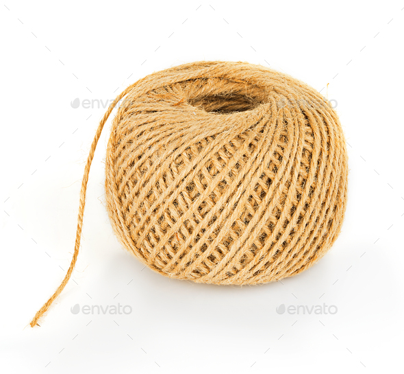 Twine isolated on white background. Vintage concept. - Stock Photo - Images