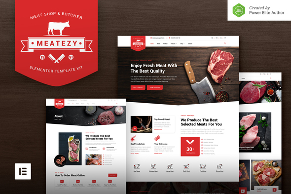 Meatezy – Meat Shop & Butcher Elementor Template Kit