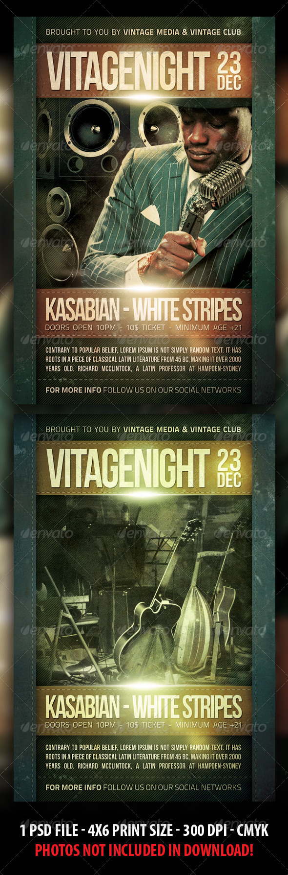 Vintage / Retro Party Flyer - Clubs & Parties Events