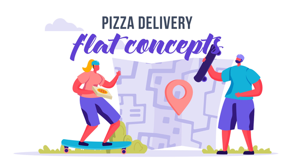 Pizza delivery - Flat Concept