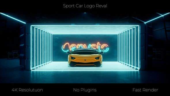 Sport Car Neon Logo