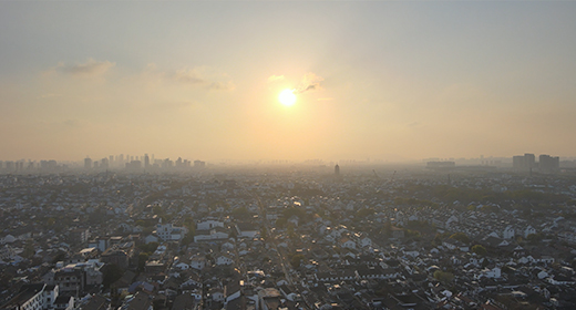 Aerial Suzhou City, China