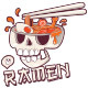 Ramen Skull T-shirt Design