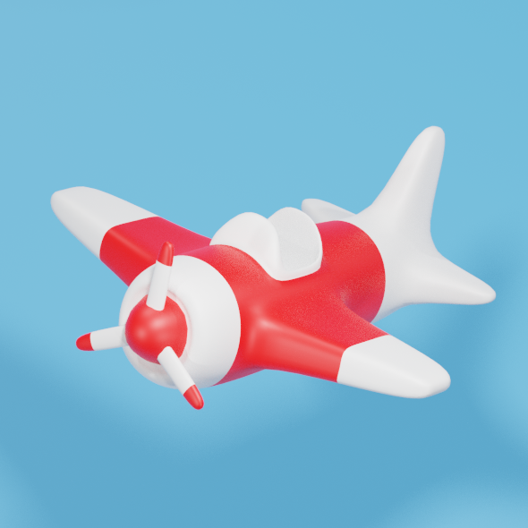 Cartoon Airplane 3D - 3Docean 33219721