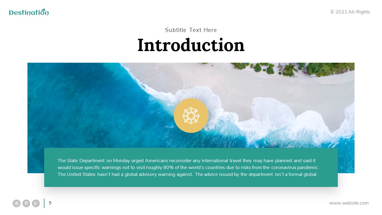 Destination - Travelling Presentation Template, Presentation Templates