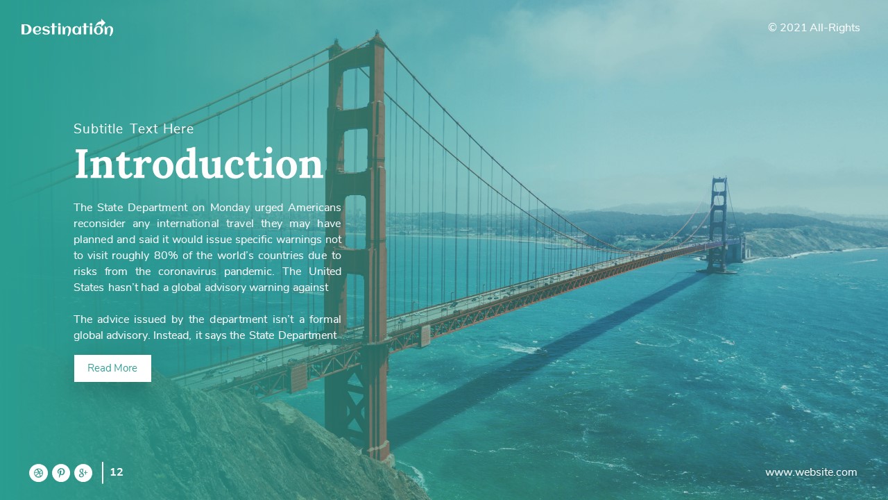Destination - Travelling Presentation Template, Presentation Templates