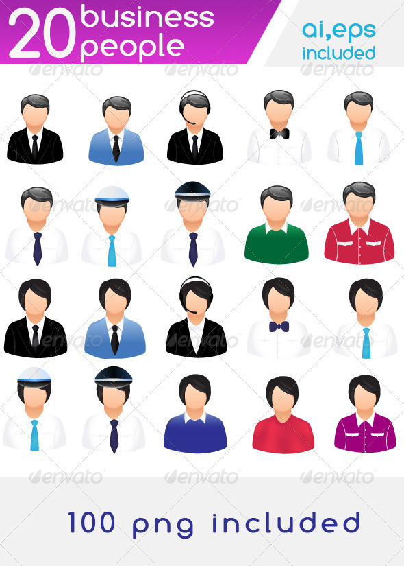 20 professional people icons - People Characters