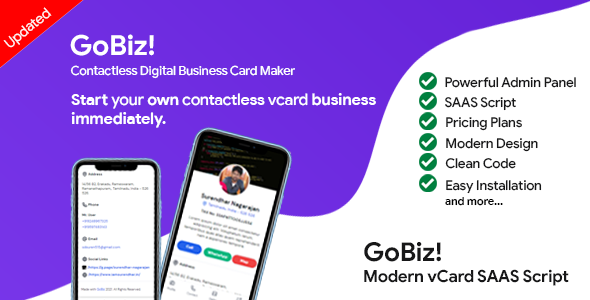 GoBiz – Digital Business Card Maker | Saas | vCard Builder