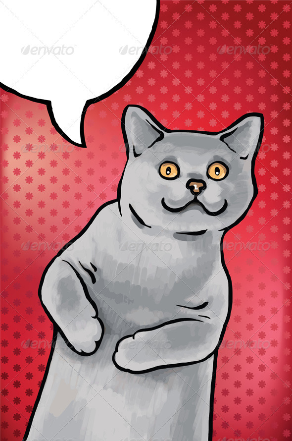 Cheerful British Short Hair Cat - Animals Characters