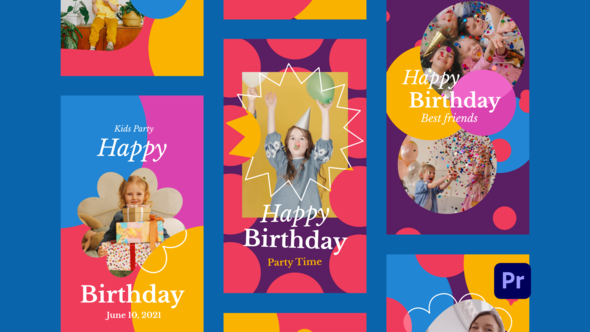 Kids Birthday Instagram Stories for Premiere Pro