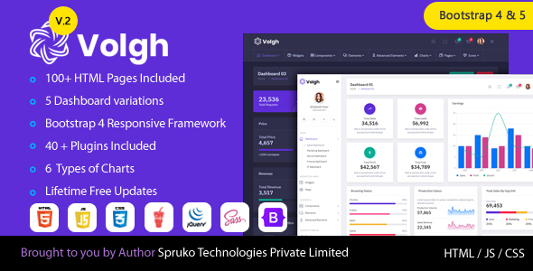 Volgh - Bootstrap 5 & 4 Admin & Dashboard HTML Template