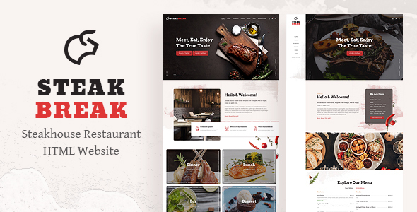 Fabulous SteakBreak - Restaurant HTML Template
