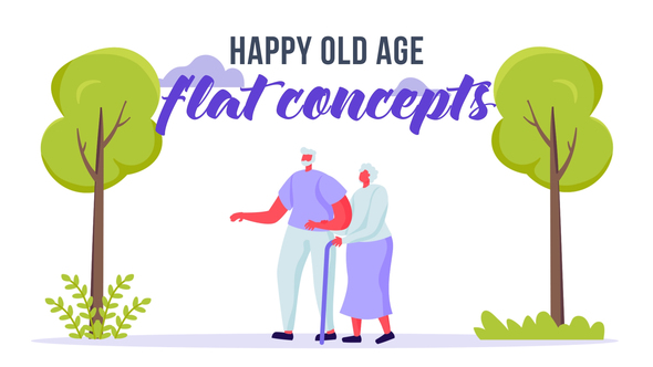 Happy old age  - Flat Concept