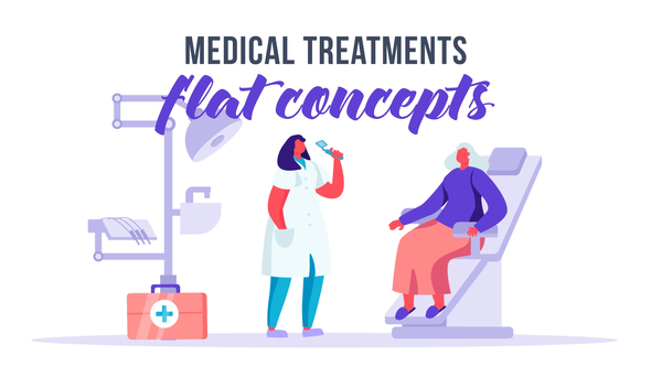 Medical treatments - Flat Concept