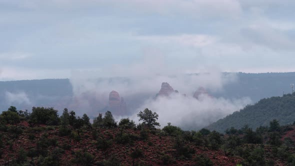 Sedona Arizona Red Rocks with Low Clouds